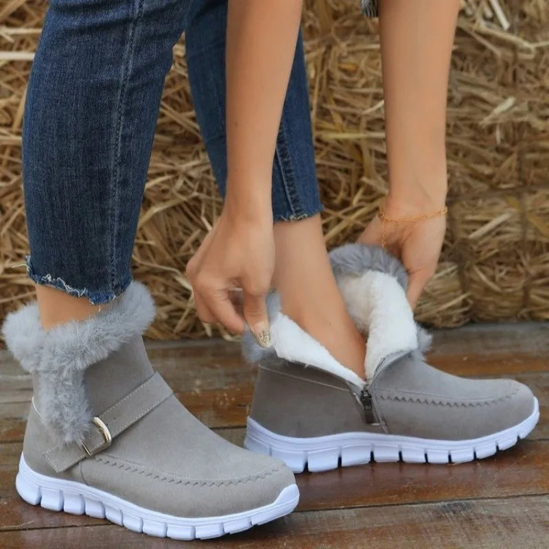 New Snow Boots Winter Warm Thickened Solid Color Plush Ankle Boots Wit Gadget shop online