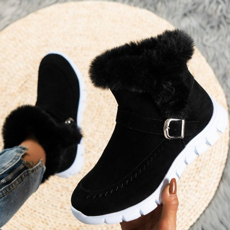 Black winter boots with clearance fur